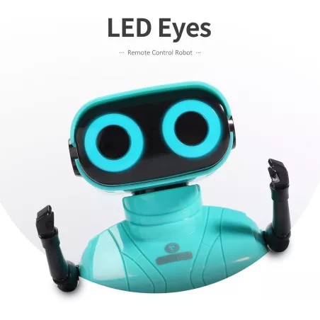 GILOBABY Remote Control Robot Toy — LED eyes, dance moves, music & flexible arms, perfect birthday gift in blue!