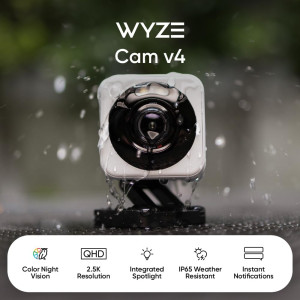 WYZE Cam v4 2.5K QHD Smart Camera – Indoor/Outdoor Security