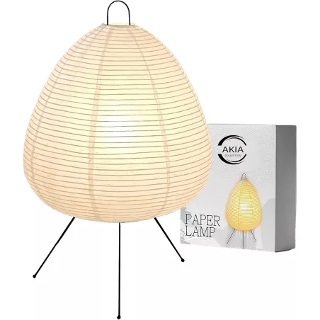 Dimmable Japanese Rice Paper Lamp — Double-layered Noguchi Akari style with washi shade & bulb included!