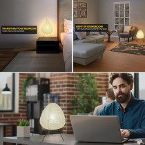 Dimmable Double-Layer Japanese Rice Paper Lamp – Noguchi Akari Style