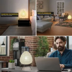 Lampe Japonaise Akari Dimmable – Élégance Japandi en Papier Washi, Ambiance Zen Incluse!
