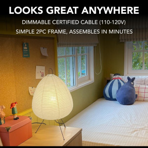 Lampe Japonaise en Papier de Riz Dimmable – Style Noguchi Akari