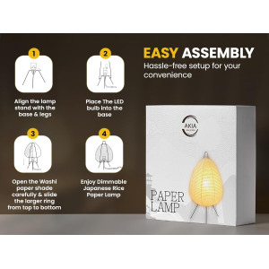 Dimmable Japanese Rice Paper Lamp – Noguchi Akari Washi Shade