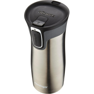 Contigo West Loop 16oz Travel Mug — Stainless steel with AUTOSEAL lid in sleek black for spill-free sipping!