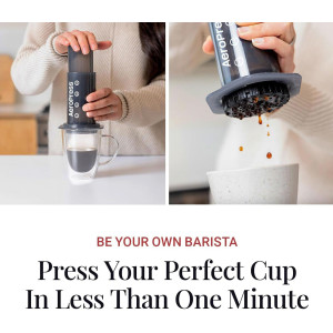 AeroPress Original Coffee Maker — 3-in-1 brew: French press, espresso & full-bodied coffee, portable & grit-free!
