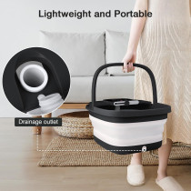HOSPAN Foot Spa with Heat, Bubbles & Shiatsu Massage Rollers – Black