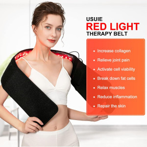 Red Light Therapy Belt Wrap — Infrared light with timer for back, shoulder & waist pain relief for all!