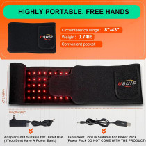 Red Light Therapy Belt for Pain Relief | Infrared Wrap with Timer