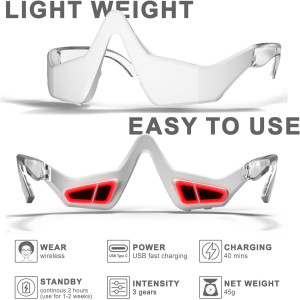 Under-Eye Red Light Therapy Glasses & Microcurrent Massager — Reduce bags, dark circles, wrinkles & puffiness!