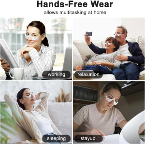 Under-Eye Red Light Therapy Glasses & Microcurrent Massager — Reduce bags, dark circles, wrinkles & puffiness!