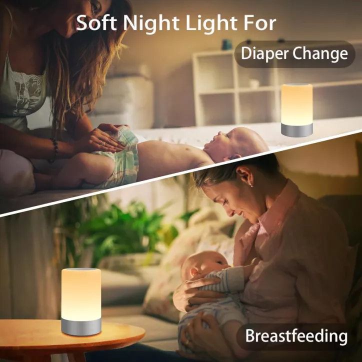 Veilleuse Bébé LED G Keni : Douce, Rechargeable & Tactile - Lumière Apaisante pour Nuits Paisibles