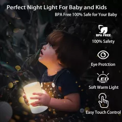 Veilleuse Bébé LED G Keni : Douce, Rechargeable & Tactile - Lumière Apaisante pour Nuits Paisibles
