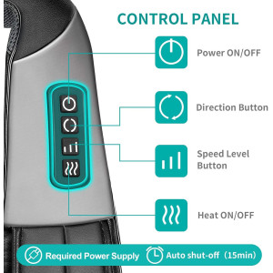 Nekteck Shiatsu Massager — Deep tissue 3D kneading pillow with heat for neck & back muscle pain relief!