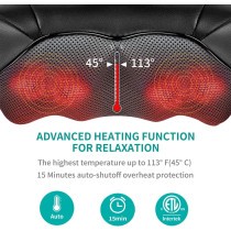 Nekteck Shiatsu Neck & Back Massager with Heat – Deep Tissue Relief