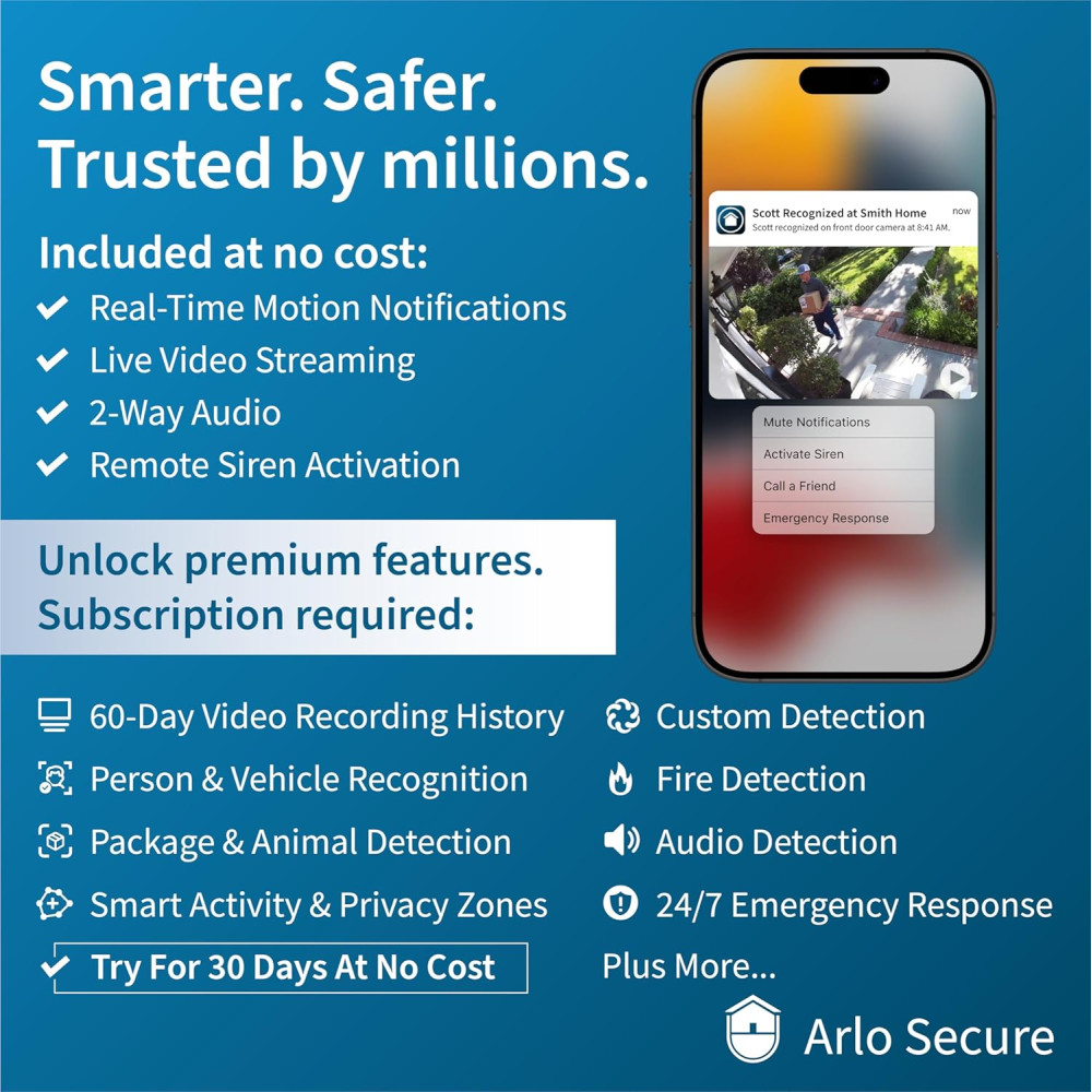 Arlo Essential 2K Security Cameras 2-Pack | Wireless Indoor/Outdoor