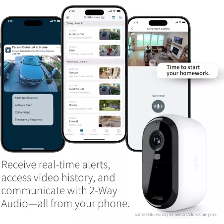 Arlo Essential 2K : Paix desprit garantie avec ces 2 caméras sans fil, vision nocturne couleur !