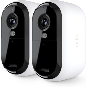 Arlo Essential 2nd Gen (2-Pack) — 2K wireless security cameras with spotlight, night vision & 2-way audio!