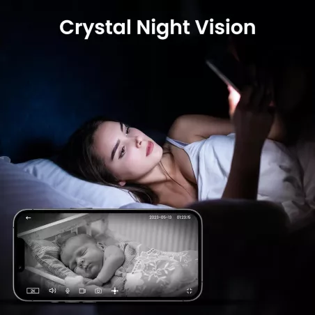 Caméra Intérieure 2K 360° Cinnado : Surveillance WiFi, Audio Bidirectionnel, Vision Nocturne, Compatible Alexa & Google