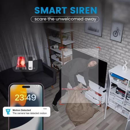 Litokam 2K: Caméra de Surveillance Intérieure 360° - Sécurité Bébé & Animaux, Audio Bidirectionnel