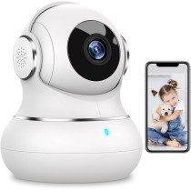 Litokam 2K Indoor Security Camera - 360° Pan/Tilt, Motion Detect, Night Vision