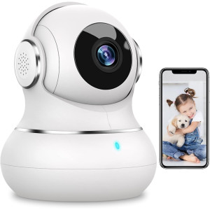Litokam 2K Indoor Security Camera — 360° pan/tilt, motion detection, night vision & 2-way audio for baby & pet care!