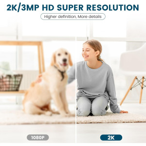 Litokam 2K Indoor Security Camera — 360° pan/tilt, motion detection, night vision & 2-way audio for baby & pet care!