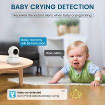 Litokam 2K Indoor Security Camera - 360° Pan/Tilt, Motion Detect, Night Vision