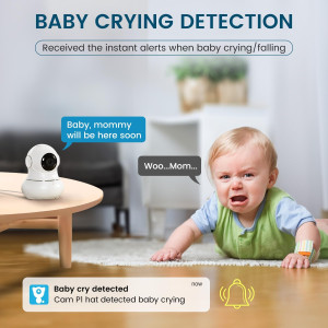 Litokam 2K Indoor Security Camera — 360° pan/tilt, motion detection, night vision & 2-way audio for baby & pet care!
