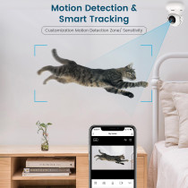 Litokam 2K Indoor Security Camera - 360° Pan/Tilt, Motion Detect, Night Vision