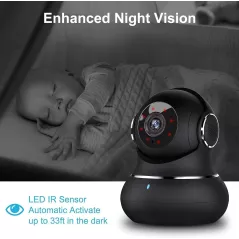 Litokam 2K Indoor Camera — 360° view, motion detection, night vision & app control for pets & baby monitoring!1/2