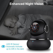 Litokam 2K Indoor Security Camera – 360° Motion Detect, Night Vision