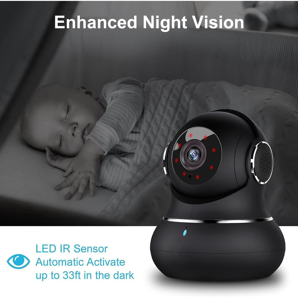 Litokam 2K Indoor Security Camera – 360° Motion Detect, Night Vision