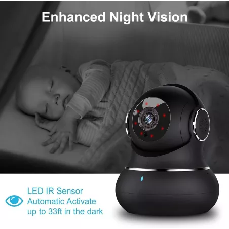 Litokam 2K Indoor Camera — 360° view, motion detection, night vision & app control for pets & baby monitoring!1/2