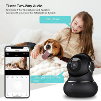 Litokam 2K Indoor Security Camera – 360° Motion Detect, Night Vision