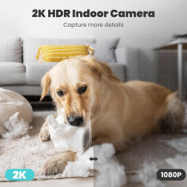 Litokam 2K Indoor Security Camera – 360° Motion Detect, Night Vision
