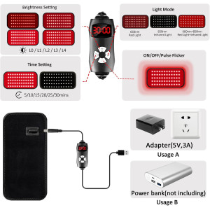 Red Light Therapy Belt — Infrared wrap with timer for muscle pain relief, joint support & faster recovery!