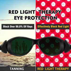 Red Light Therapy Glasses — IPL laser safety goggles (200–2000nm) for secure tanning protection!