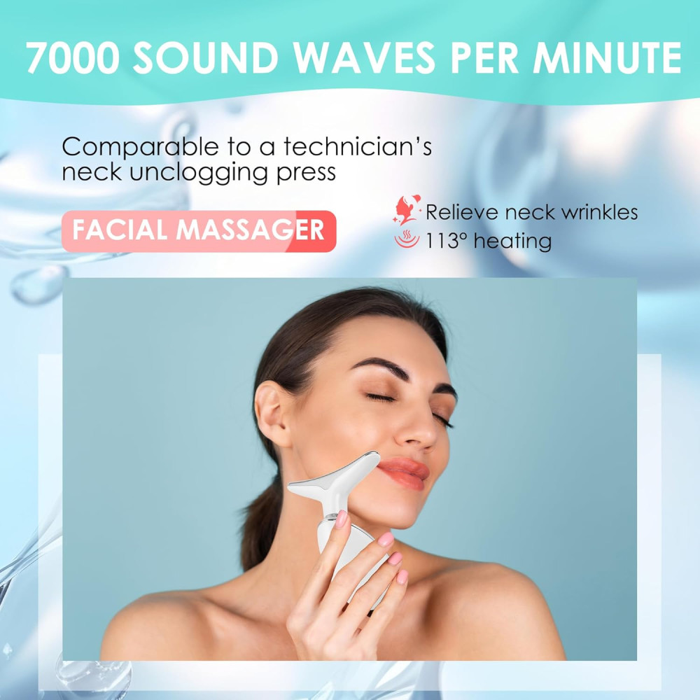 7-Color Red Light Facial Massager & Sculpting Wand for Face & Neck