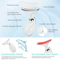 7-Color Red Light Facial Massager & Sculpting Wand for Face & Neck
