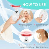 7-Color Red Light Facial Massager & Sculpting Wand for Face & Neck