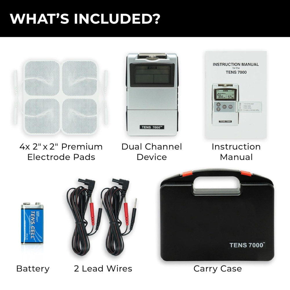 TENS 7000 Digital Muscle Stimulator for Pain Relief - Back, Neck & More