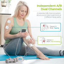 AUVON Dual Channel TENS Unit Muscle Stimulator with 20 Modes & Pads