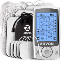 AUVON Dual Channel TENS Unit Muscle Stimulator with 20 Modes & Pads