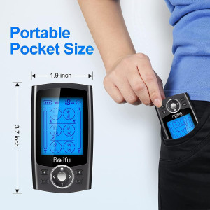 Belifu Dual Channel TENS EMS Muscle Stimulator - 24 Modes Pain Relief