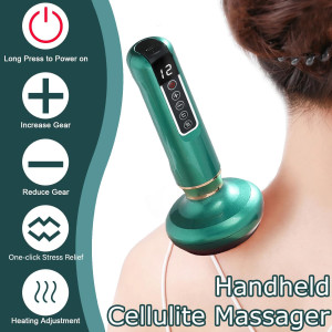 GlowFit 3-in-1 Cellulite Massager — Handheld, rechargeable, 12 suction modes for cordless body contouring!