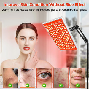 Red Light Therapy Lamp Panel 660nm & 850nm for Full Body & Face Care