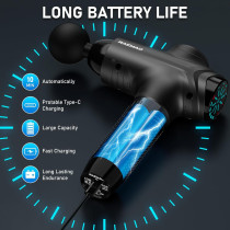 RAEMAO Massage Gun – Deep Tissue Muscle Massager with 8 Heads & 10 Speeds