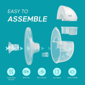 Paruu Tire-Lait Électrique Portable Sans Mains 2 Pack Blanc