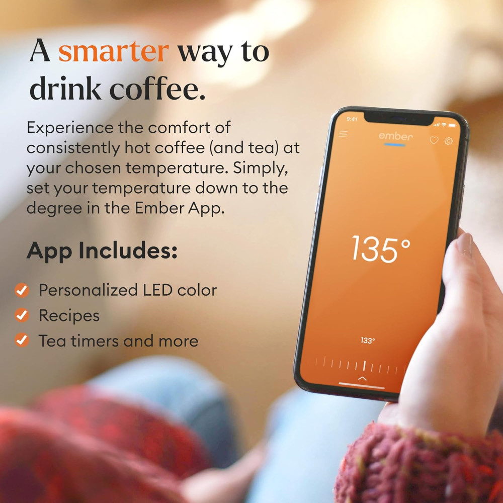 Ember Smart Mug 2 - 10 oz App-Controlled Heated Coffee Mug, White