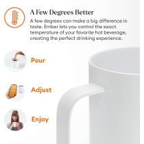 Ember Smart Mug 2 - 10 oz App-Controlled Heated Coffee Mug, White